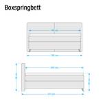 Boxspringbetten Vernio Webstoff - Weißeiche/Braun