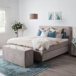 Boxspring Dogali velours - lichtgrijs - Beige - 180 x 200cm