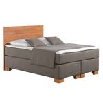 Boxspringbett Ronnebey Strukturstoff - Braun - 140 x 200cm - Kaltschaummatratze - H2