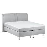 Boxspring Bjane inclusief topper structuurstof - Grijs - 180 x 200cm