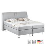 Boxspring Bjane inclusief topper - structuurstof - Grijs - 200 x 200cm