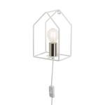 Applique murale Home Fer - 1 ampoule - Blanc / Argent poncé avec abrasif assoupli