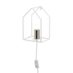 Applique murale Home Fer - 1 ampoule - Blanc / Argent poncé avec abrasif assoupli