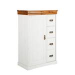 Commode Formentera Massief grenenhout - Wit/Bruin