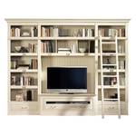 Tv-wand Azjana I ivoorkleurig massief pijnboomhout - Licht beige - Met ladder