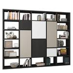 Boekenkast Emporior IV Eikenhouten zwartbruin look - Breedte: 272 cm