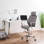 Chaise de bureau Kalesi Imitation cuir / Métal - Gris clair / Blanc
