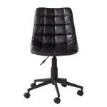 Chaise de bureau Lanigan Imitation cuir - Métal - Noir