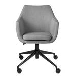 Chaise de bureau pivotante NICHOLAS Tissu / Métal - Gris clair / Noir - Gris clair - Tissu Cors: Granite - Noir