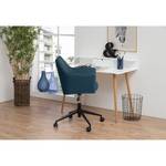 Chaise de bureau pivotante NICHOLAS Tissu / Métal - Tissu Cors: Bleu jean - Noir