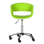 Chaise de bureau pivotante Prace Imitation cuir - Vert pomme / Blanc