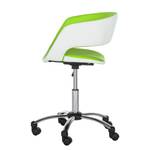 Chaise de bureau pivotante Prace Imitation cuir - Vert pomme / Blanc