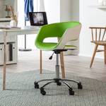 Chaise de bureau pivotante Prace Imitation cuir - Vert pomme / Blanc