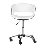 Chaise de bureau pivotante Prace Imitation cuir - Blanc / Noir