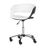 Chaise de bureau pivotante Prace Imitation cuir - Blanc / Noir
