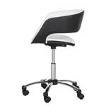 Chaise de bureau pivotante Prace Imitation cuir - Blanc / Noir