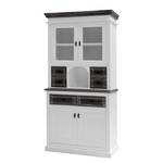 Armoire buffet Basilico II Epicéa partiellement massif - Blanc / Marron- gris