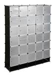 Armoire cubes modulables XXL Noir - Argenté - Translucide