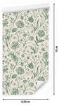 Papier Peint PLANTES DE CHAMP Fleurs Beige - Vert - Papier - Textile - 53 x 1000 x 1000 cm