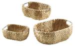 3tlg. Set Dekoschale HYACINTHBOWL Braun - Naturfaser - 28 x 14 x 41 cm