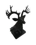 Skulptur Hirsch Schwarz Marmoroptik Schwarz - Kunststoff - Stein - 27 x 33 x 13 cm