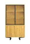 Designer Vitrine aus Eiche VITA Braun - Massivholz - Holzart/Dekor - 100 x 190 x 45 cm