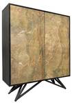 Highboard MOUNTAIN SOUL Schwarz - Grau - Grün - Metall - Massivholz - Stein - Holzart/Dekor - 100 x 120 x 38 cm