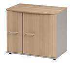 Rangement bas 3 portes Jazz Beige - Bois manufacturé - 80 x 74 x 120 cm