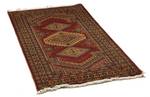 Tapis d'orient MULTAN 7 Rouge - Fourrure véritable - 90 x 15 x 165 cm