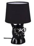 Lustige Tischlampe Hundelampe Schwarz Schwarz - Keramik - Textil - 18 x 29 x 18 cm