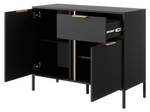 Commode LARS COD104 2D1D Noir - Bois manufacturé - Matière plastique - 104 x 82 x 40 cm