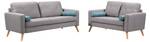 Couchgarnitur TATUM 2er-Set Grau