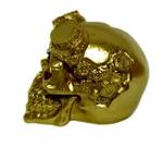 Skulptur Totenkopf Schädel Gold Gold - Kunststoff - Stein - 10 x 11 x 13 cm