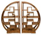 Abgerundetes Bücherregal aus Massivholz Braun - Holzwerkstoff - 80 x 137 x 40 cm