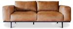 2-Sitzer Sofa Almond Braun - Echtleder - 73 x 106 x 180 cm