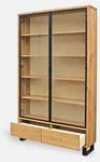 Holzvitrine im Loftstil DELIO IV Braun - Massivholz - Holzart/Dekor - 120 x 210 x 30 cm