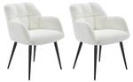 Chaise PEGA Lot de 2 Blanc - Textile - 62 x 78 x 58 cm