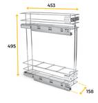 Flaschenregal seitlich ausziehbar Supra Grau - Metall - 16 x 45 x 53 cm