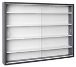 Vitrinenschrank Collecty Grau - Massivholz - 80 x 60 x 9 cm