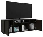 Meuble TV Prana Noir - Bois manufacturé - Matière plastique - 151 x 52 x 37 cm