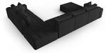 modulares U-Formsofa MIKE 8 Sitzplätze Schwarz