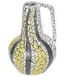 Vase décoratif MALAKKA Noir - Blanc - Jaune - Céramique - 24 x 34 x 24 cm