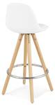 Tabouret De Bar FLORENCE Blanc - Bois massif - 41 x 87 x 41 cm