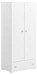 Armoire STELLA WR80 2D1D3S Rose foncé - Blanc