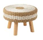 Tabouret ALENA  Coton Blanc / Textile - 79 x 55 x 79 cm