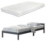 Cadre de Lit Nakkila Pin avec Matelas Gris - Largeur : 96 cm