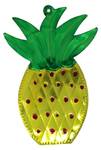 Wanddeko Ananas Gelb - Metall - Naturfaser - 12 x 1 x 7 cm