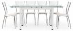 Ausziehbarer Tisch mit weißer Weiß - Glas - 70 x 76 x 110 cm