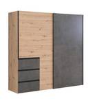 Armoire 2 portes coulissantes 200 cm Marron - Pierre - 200 x 200 x 61 cm