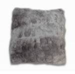 Coussin faux poils de lapin gris Calinou Gris - Textile - 40 x 40 x 12 cm